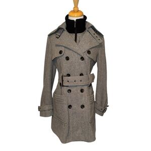 Women's Gray Double-Breasted Coat